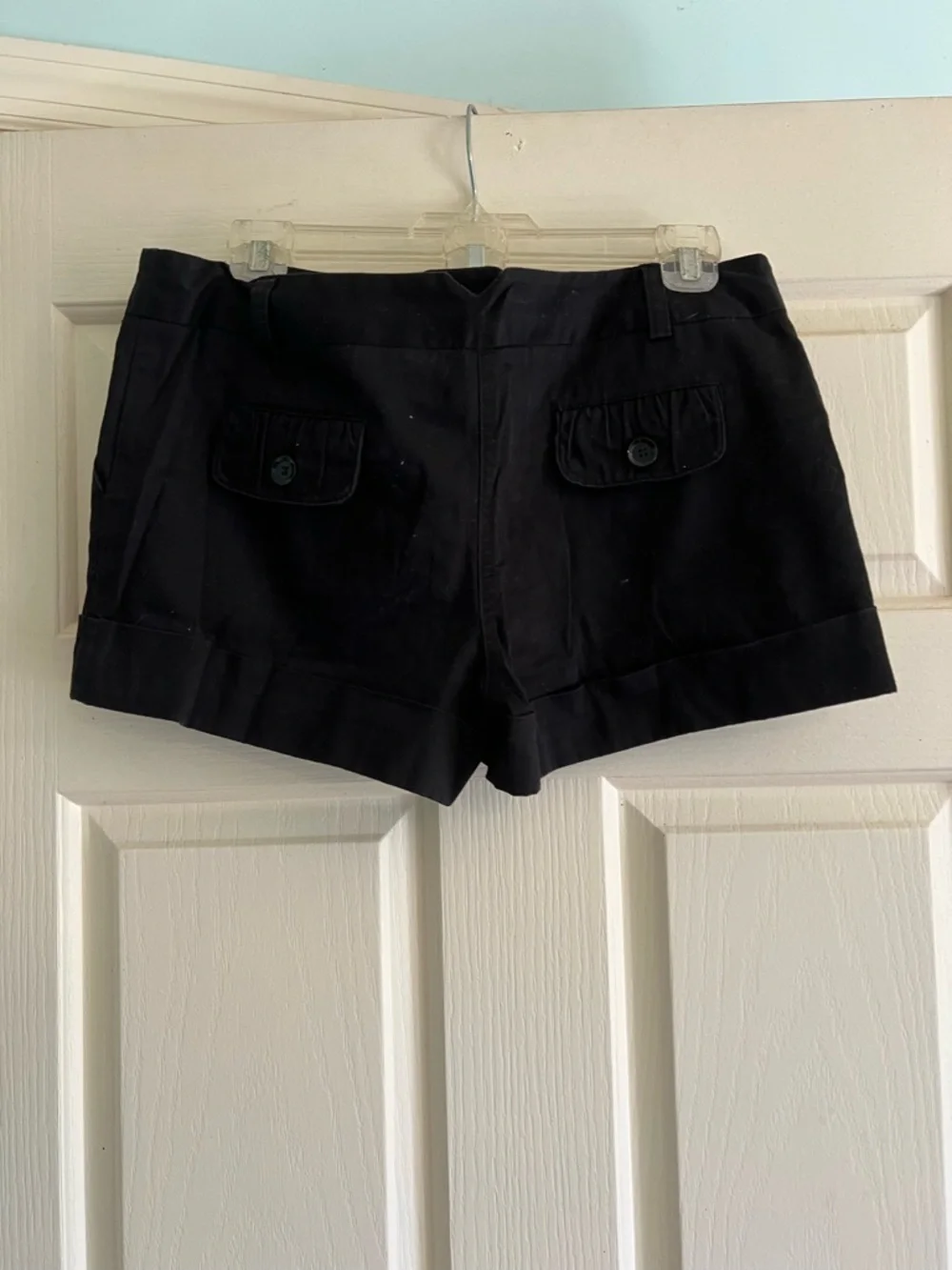 Women's Black Fold-Cuff Dress Shorts - Picture 2 of 3